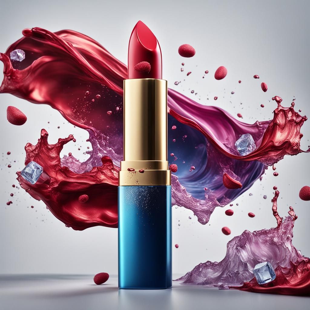 Lipstick Frozen in Motion: Dynamic Product Photography