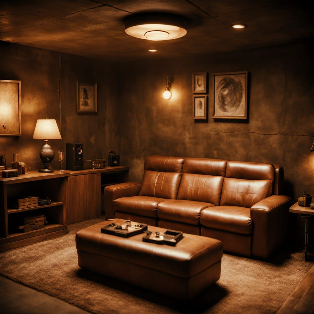 Luxurious Underground Bunker in Cinematic Style