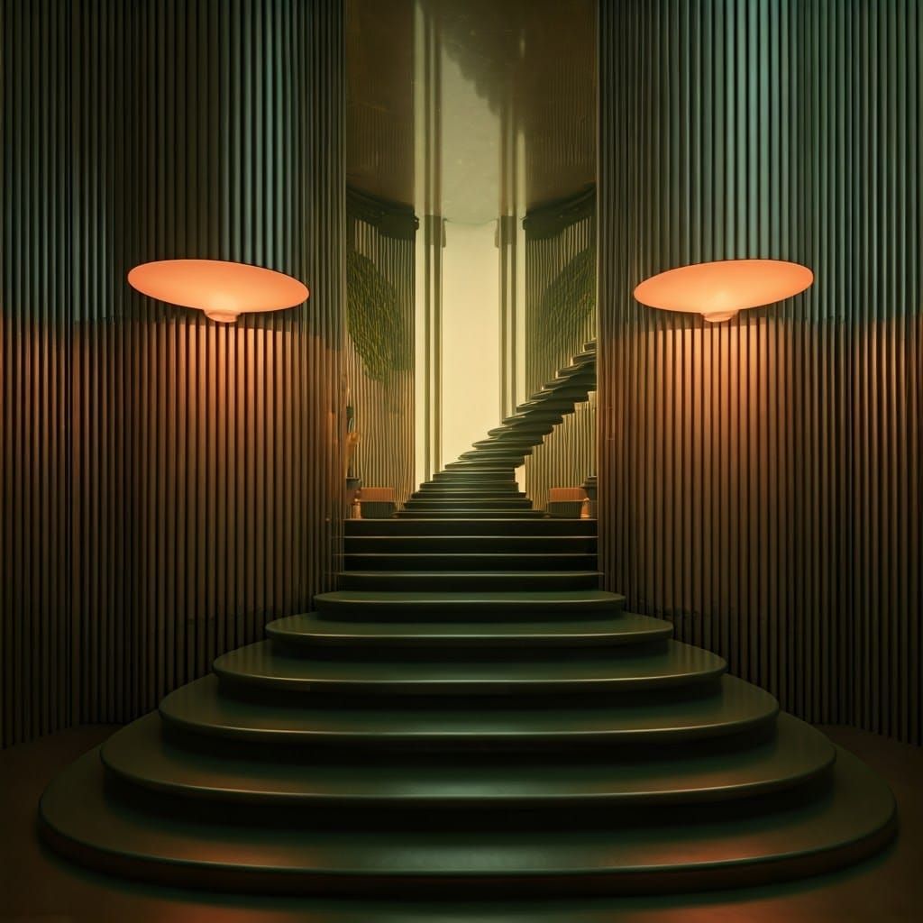 Futuristic Space Age Bath with Mirrored Walls