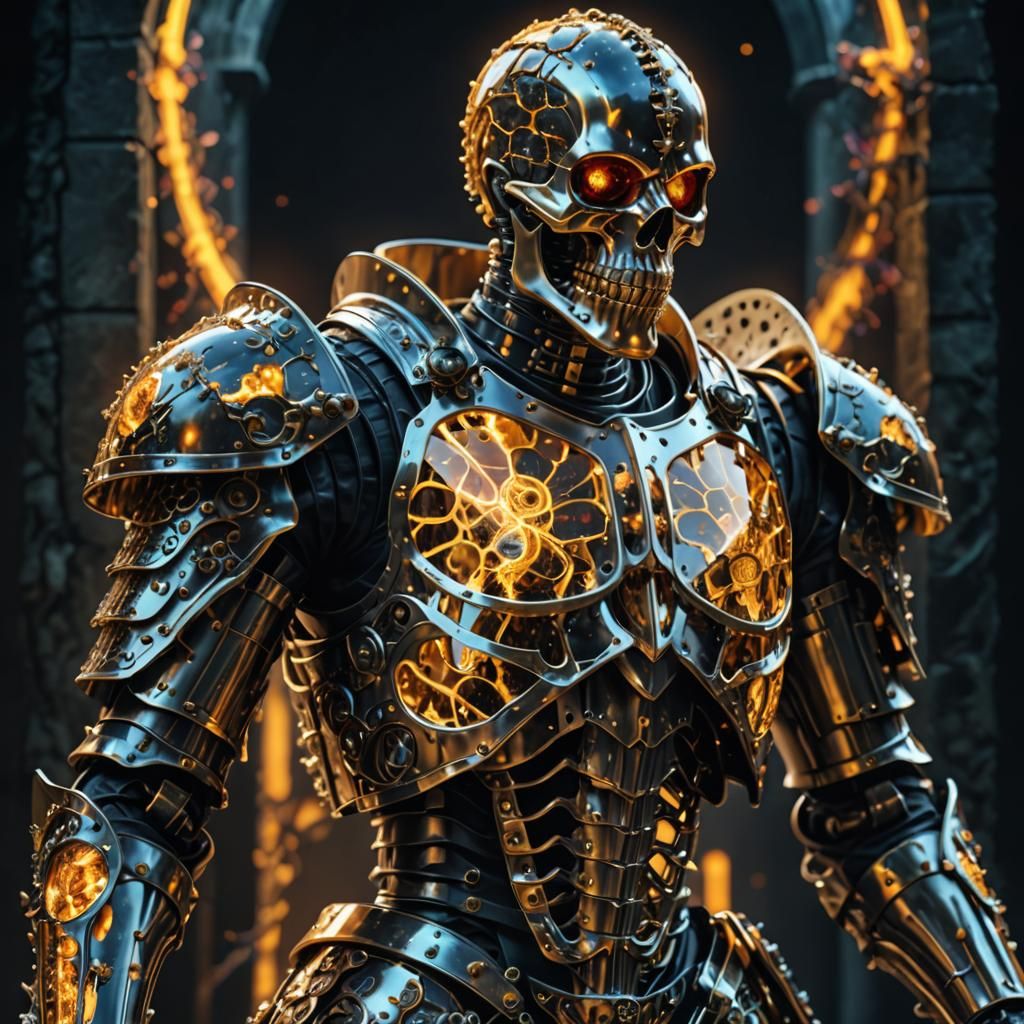 Skeleton Knight in Cellular Armor: Double Exposure