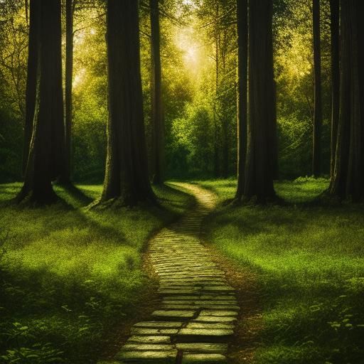 Zombie Wizard on Yellow Brick Road in Forest