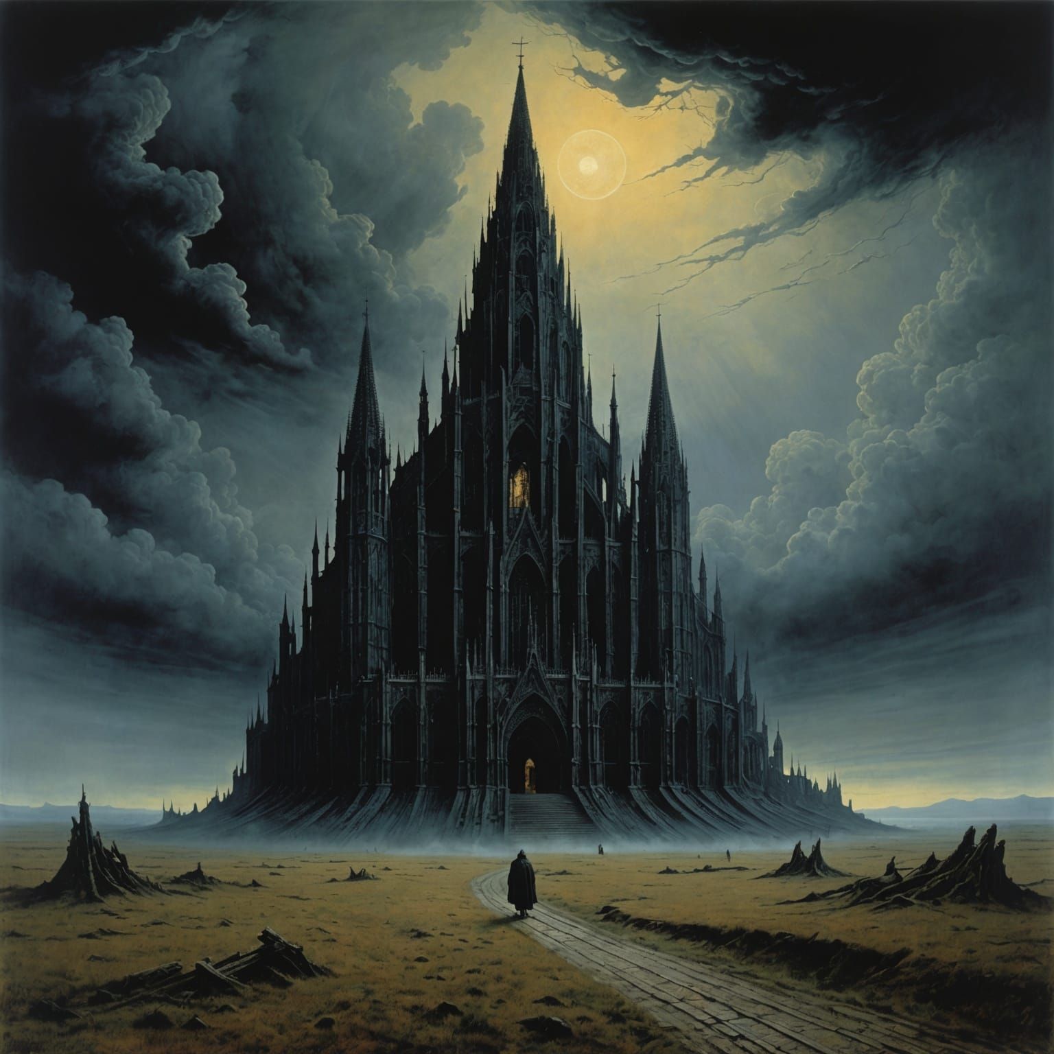 Haunting Gothic Cathedral in Dark Fantasy Style