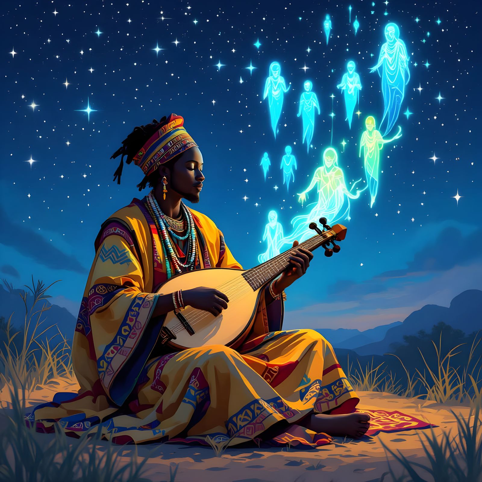 African Storyteller's Griot: Kora Music Under the Stars