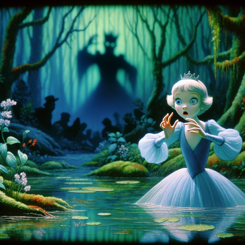 Lost Princess in Verdant Jungle, as Seen on an Old CRT Scree...