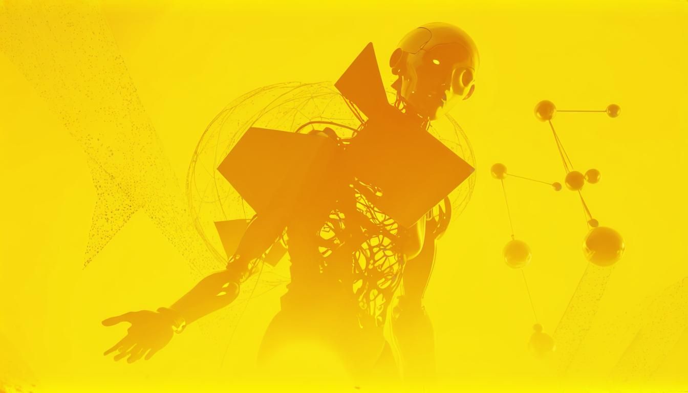 Futuristic Figure in Monochromatic Masterpiece