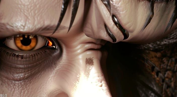 Menacing Demonic Monster in Dark Fantasy Style