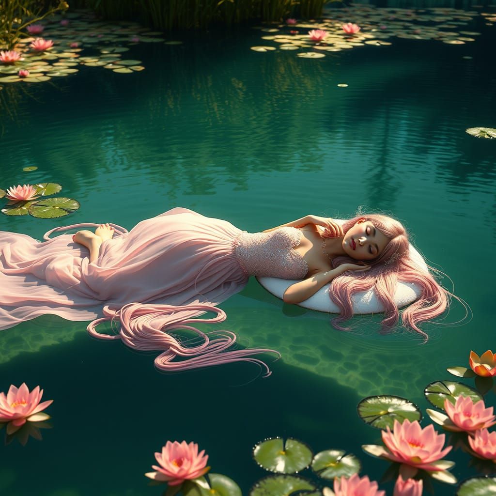 Dreamy Princess on a Serene Lake