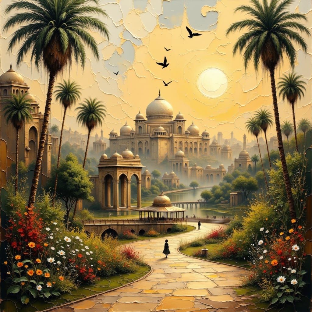 Majestic Indian City at Sunset