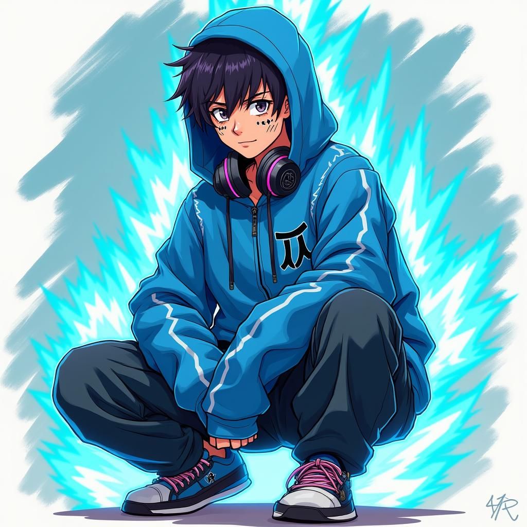 Anime Teen with Sukuna Marks in Urban Drama