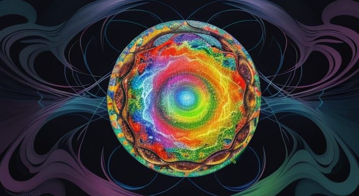 Surreal River in Kaleidoscopic Garden Digital Painting