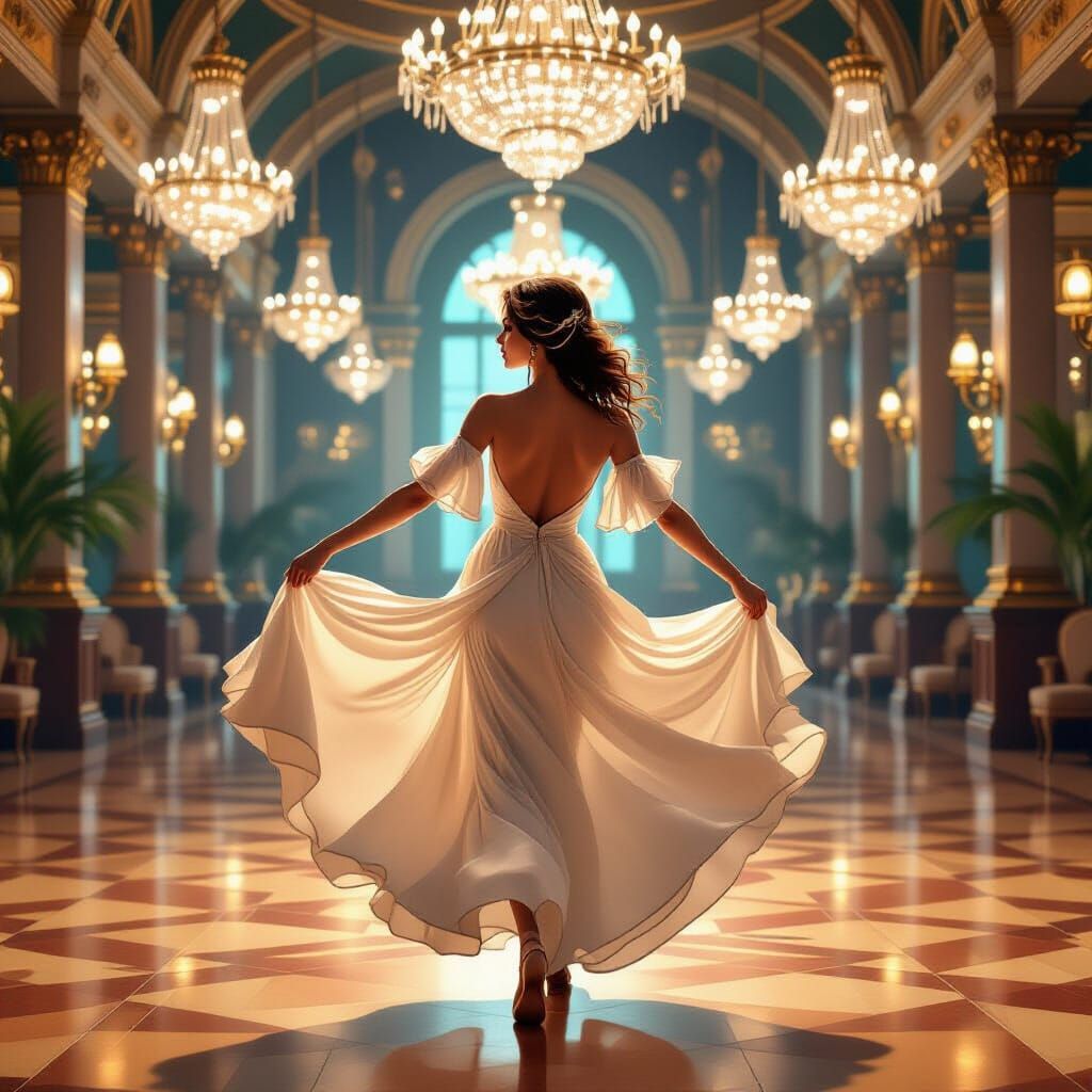 Ballroom Dancer in Art Nouveau Style