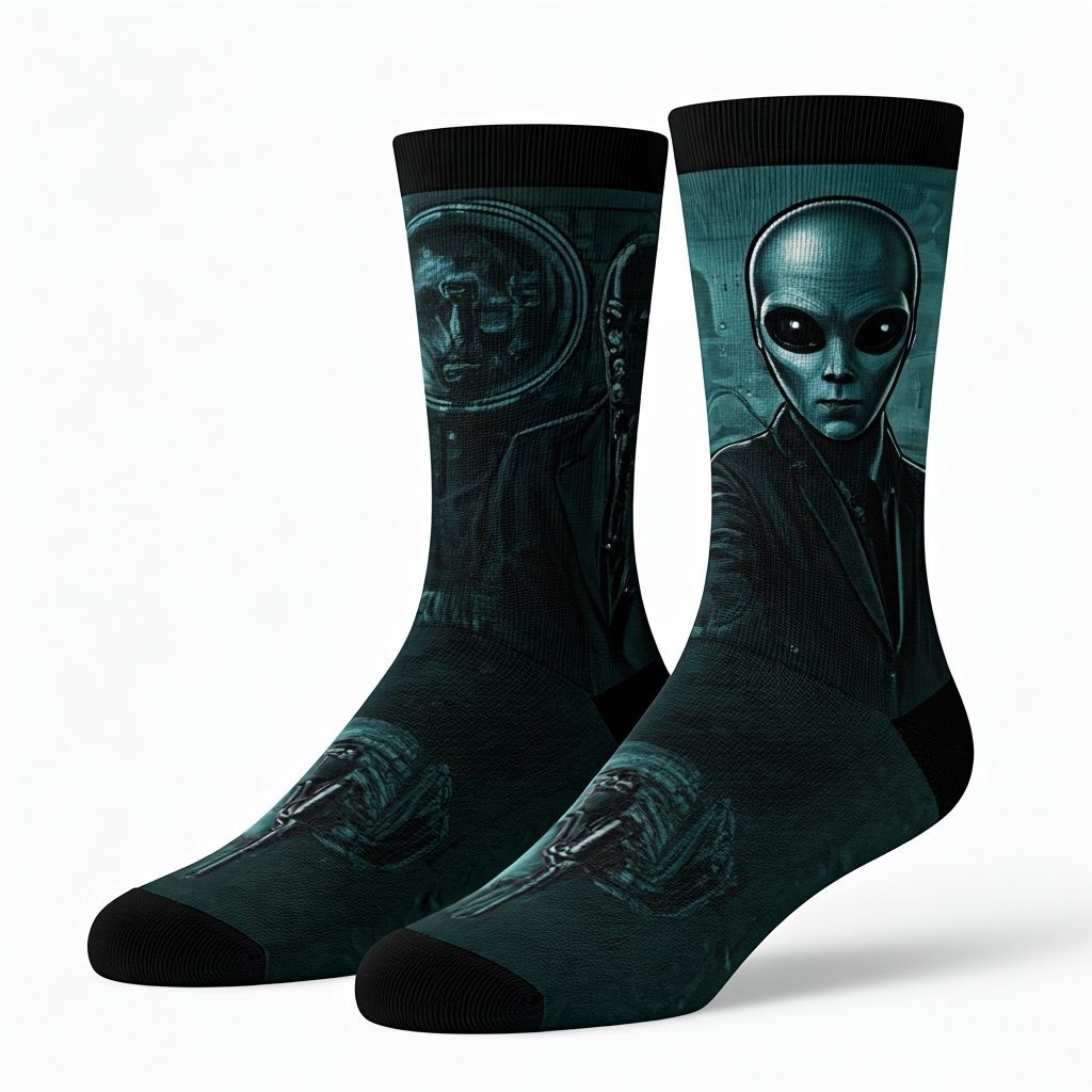 Men In Black Sock Design with Intricate Details