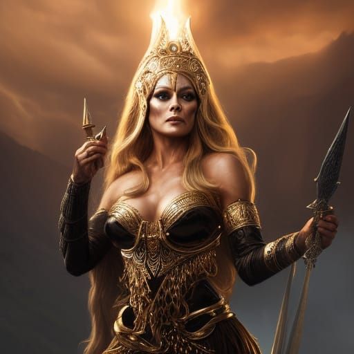 Elaborate portrait of norse Goddess Hel