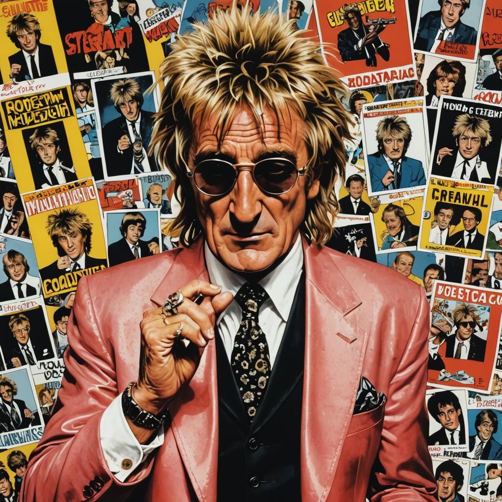 Rod Stewart in Kodak Ektar Comic Art Style