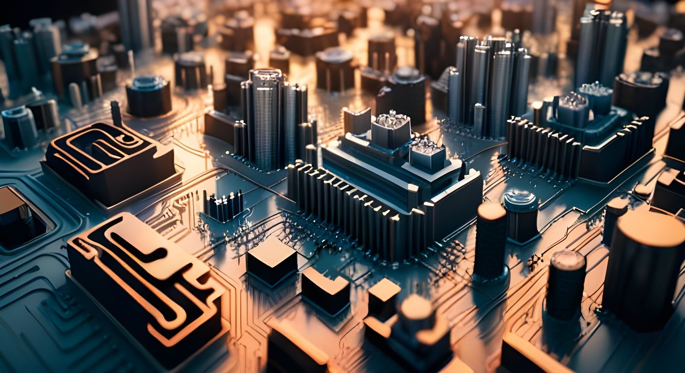 Maximalist Motherboard Cityscape in 4K