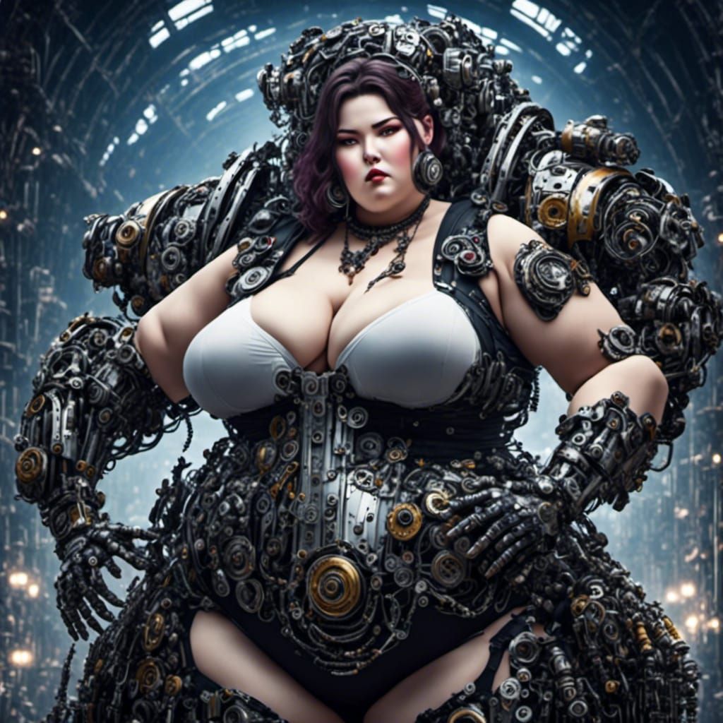 SSBBW Cyberpunk Anime Art of Obese Woman
