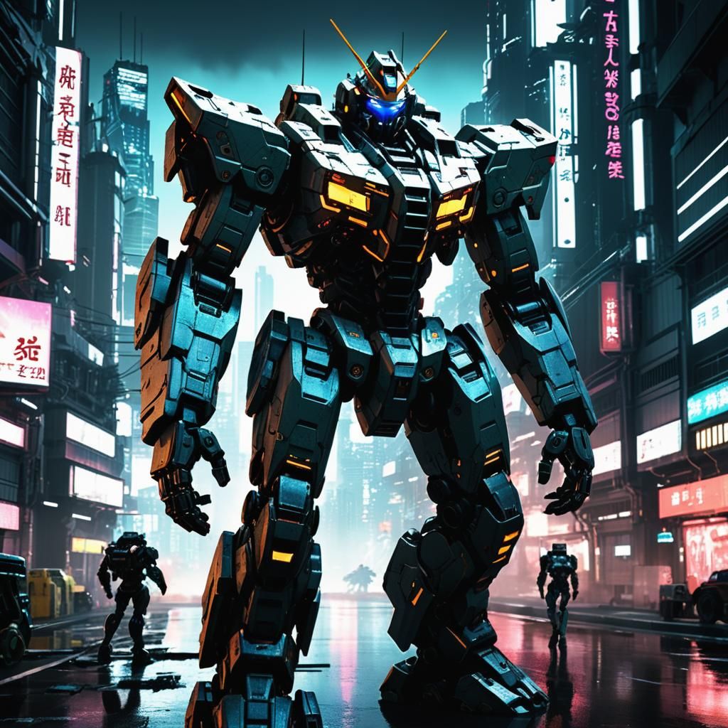 Badora in Armored Core Mech Suit, Manga Style