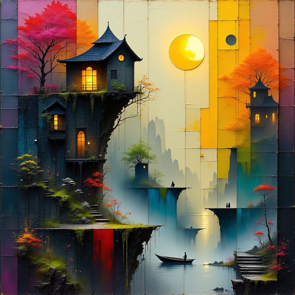 Mysterious Cliffside Castle in Ethereal Bayou