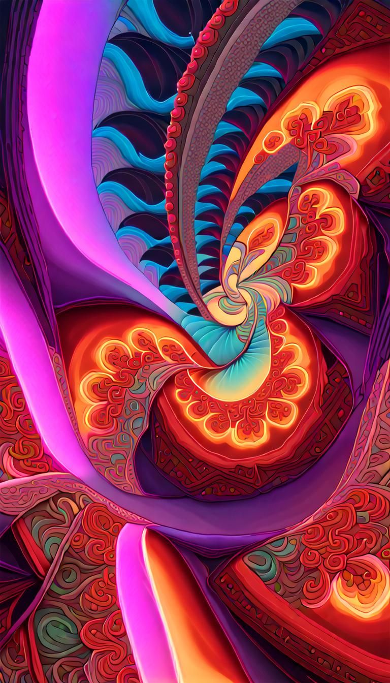 Psychedelic Fractal Masterpiece in Neon