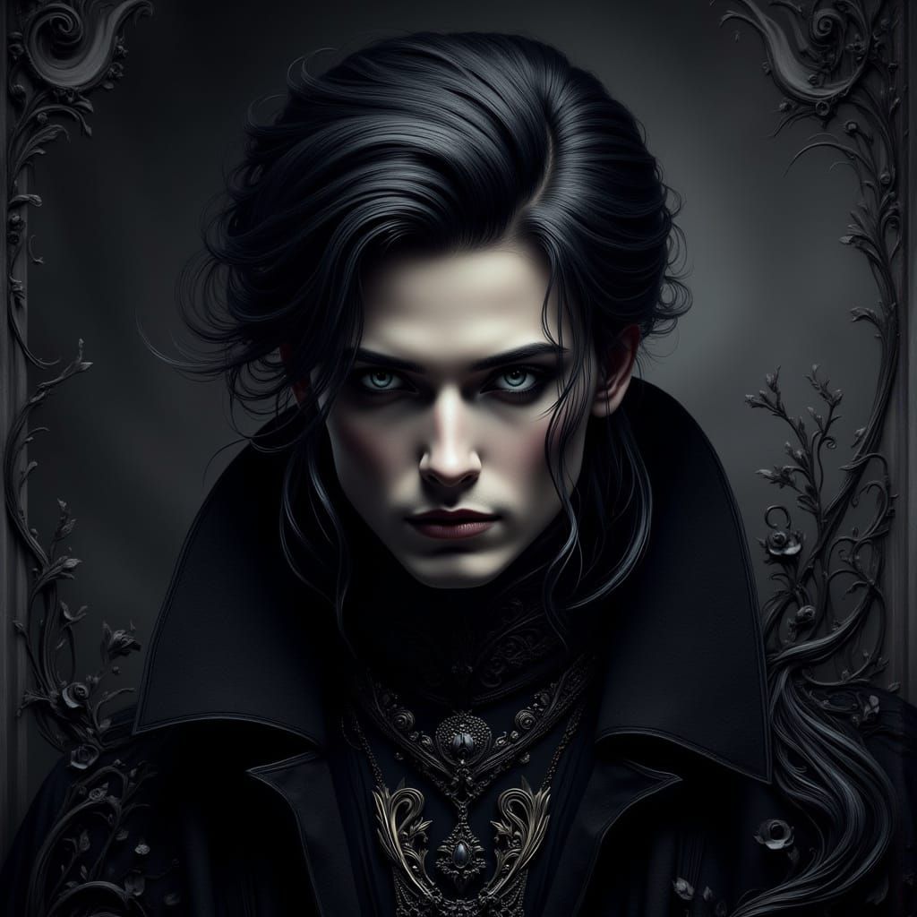 Gothic Man Portrait with Volumetric Lighting