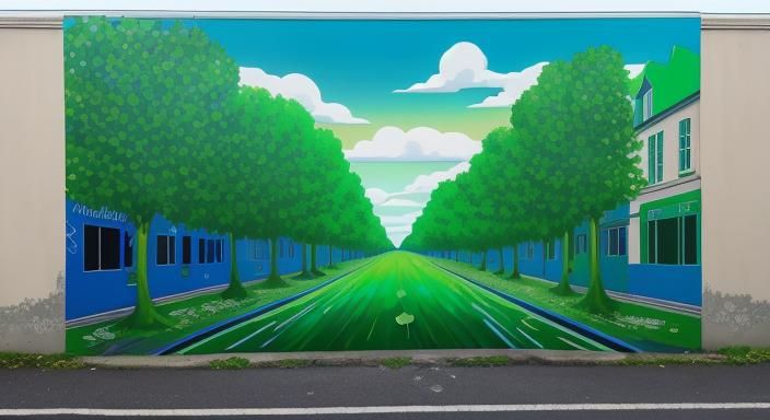 Surreal Irish Landscape in Magritte Style