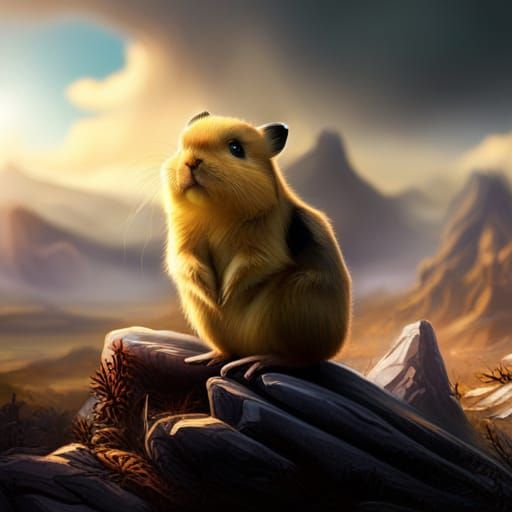 Pika on a Rock: Digital Matte Painting