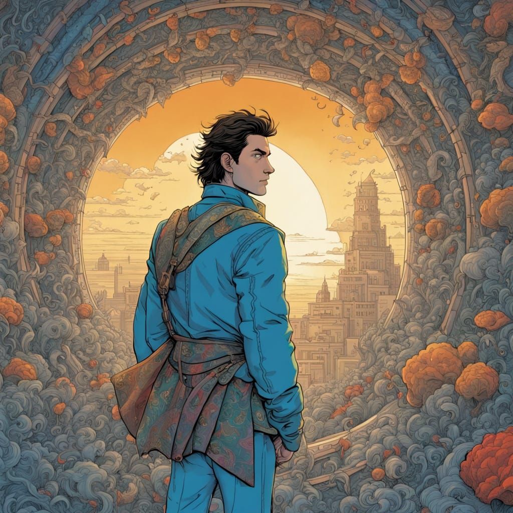 Supernatural Fashion Icon in Vibrant Comic Book Style