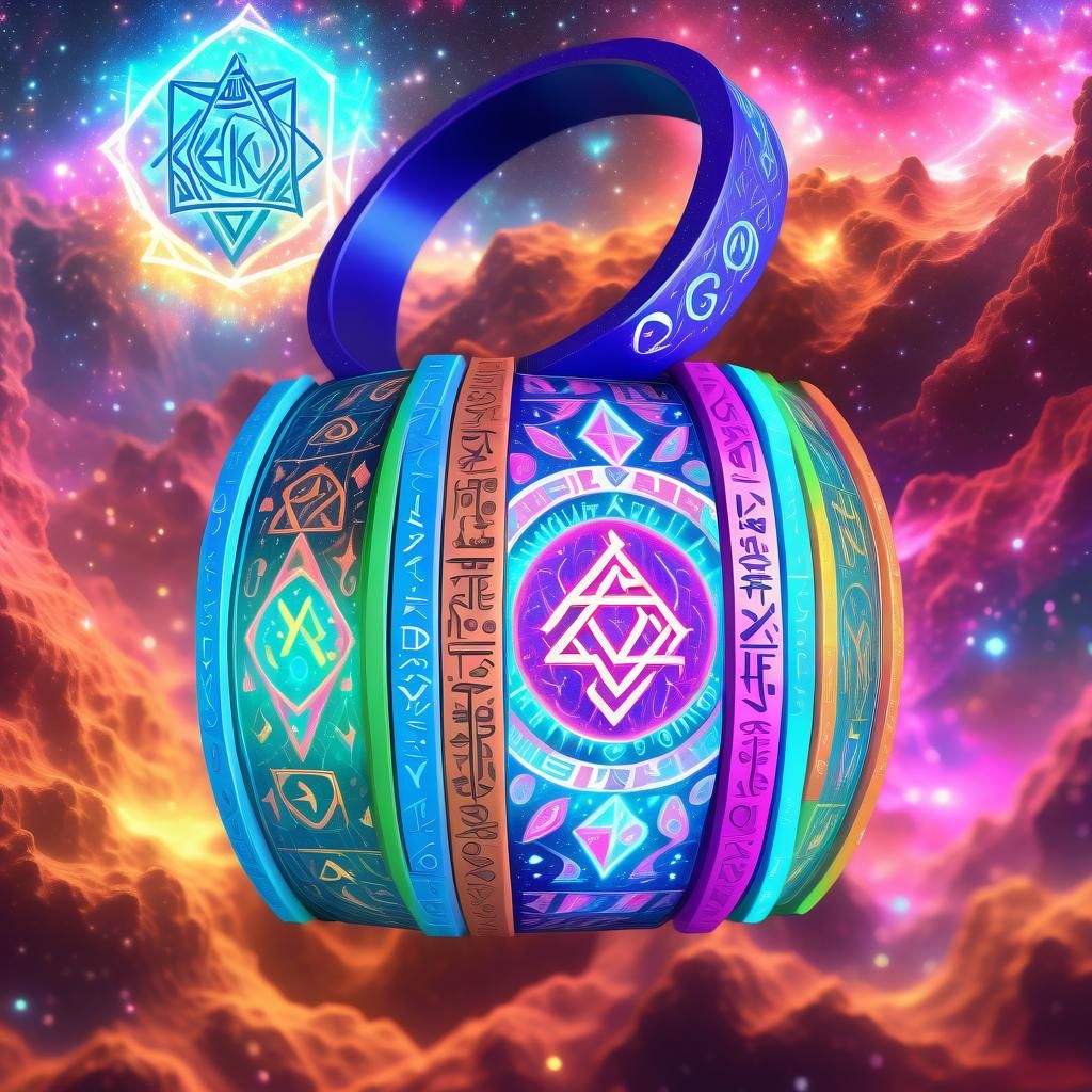 Ornate Spaceship in Nebula: Psychedelic Astral Illustration