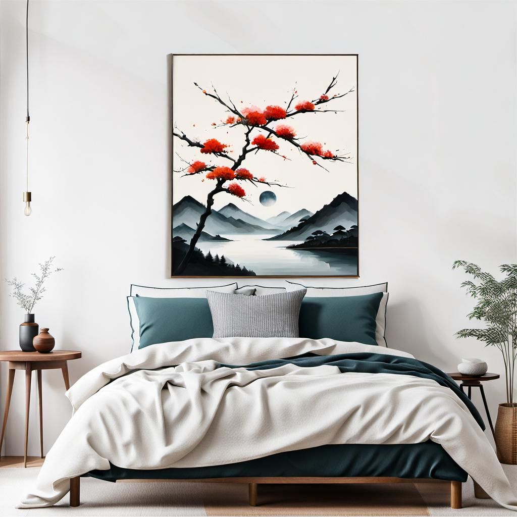 Minimalist Japandi Wall Art Oil Painting