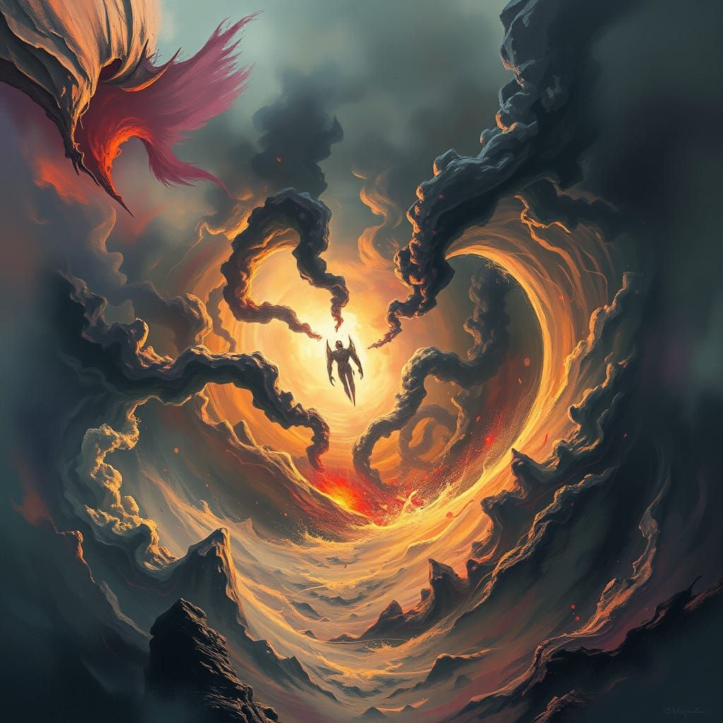 Epic Cyberpunk Apocalypse Unfolds in Vibrant Dreamlike Hues