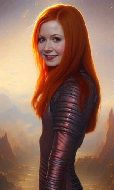 Amy Pond in Space Suit: Ethereal Fantasy Art