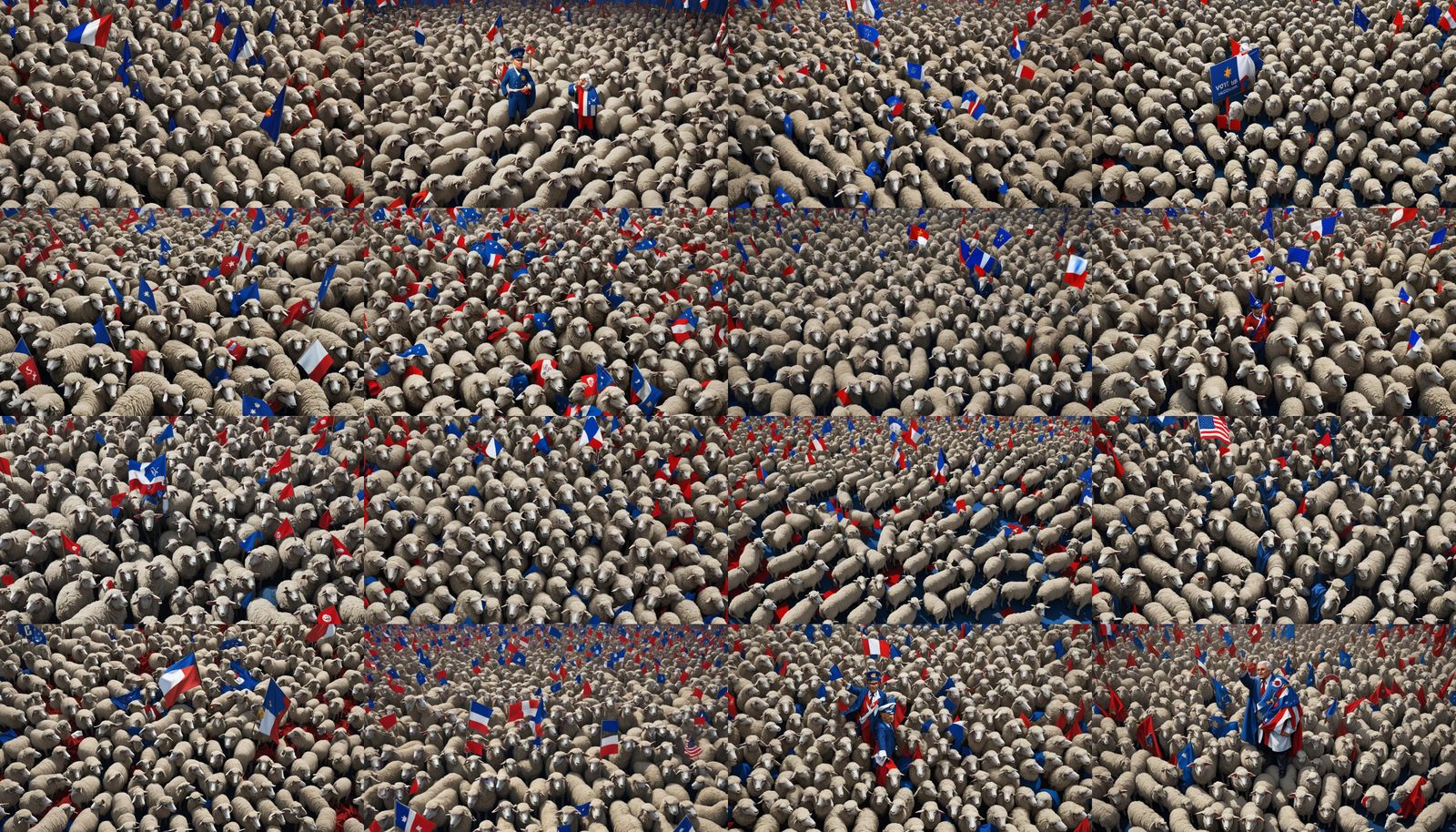 "VOTE OUR DICTATORIUM DEPENDS ON IT!", Red white & blue, dic...