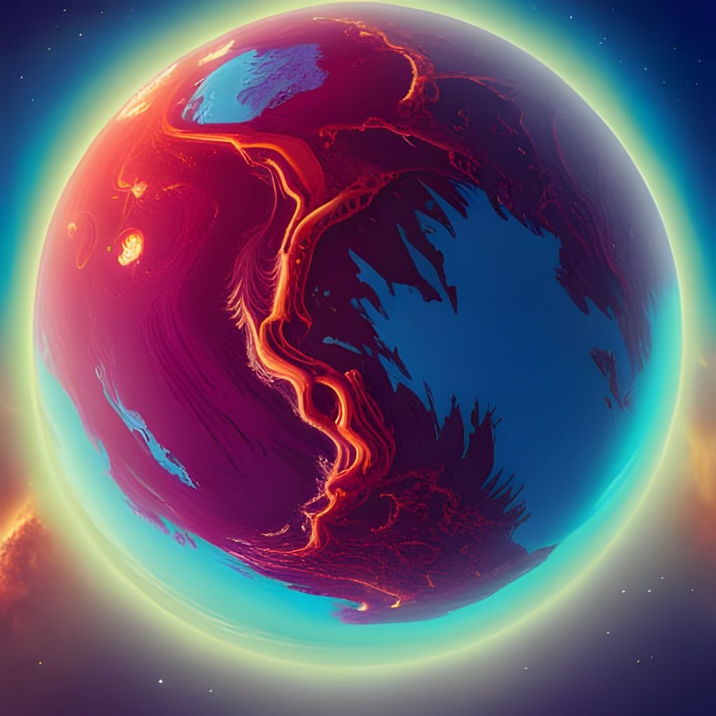 Acid Planet: A Hyperdetailed Cyberpunk Satellite Image