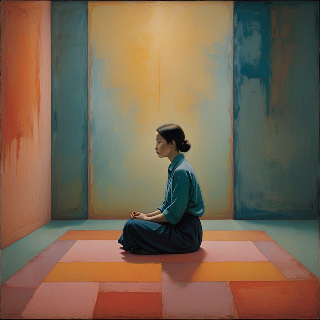 Serene Woman Finds Inner Strength in Whispers of Fog