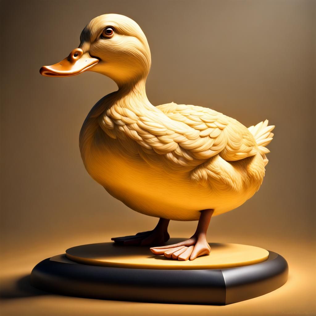 Cheese Duck Sculpture in Hyperreal Photo
