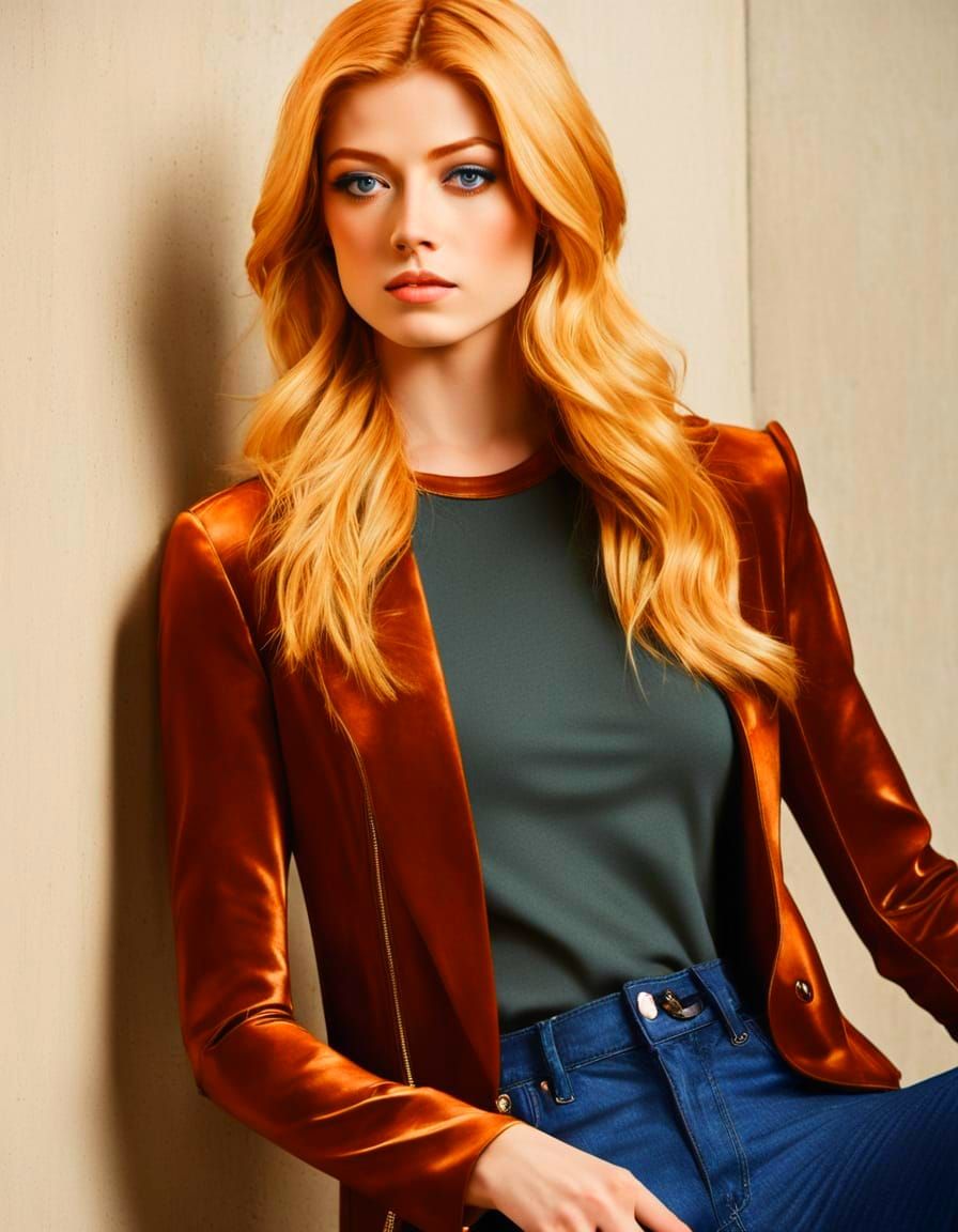 Glamorous Actress in Art Deco Architecture