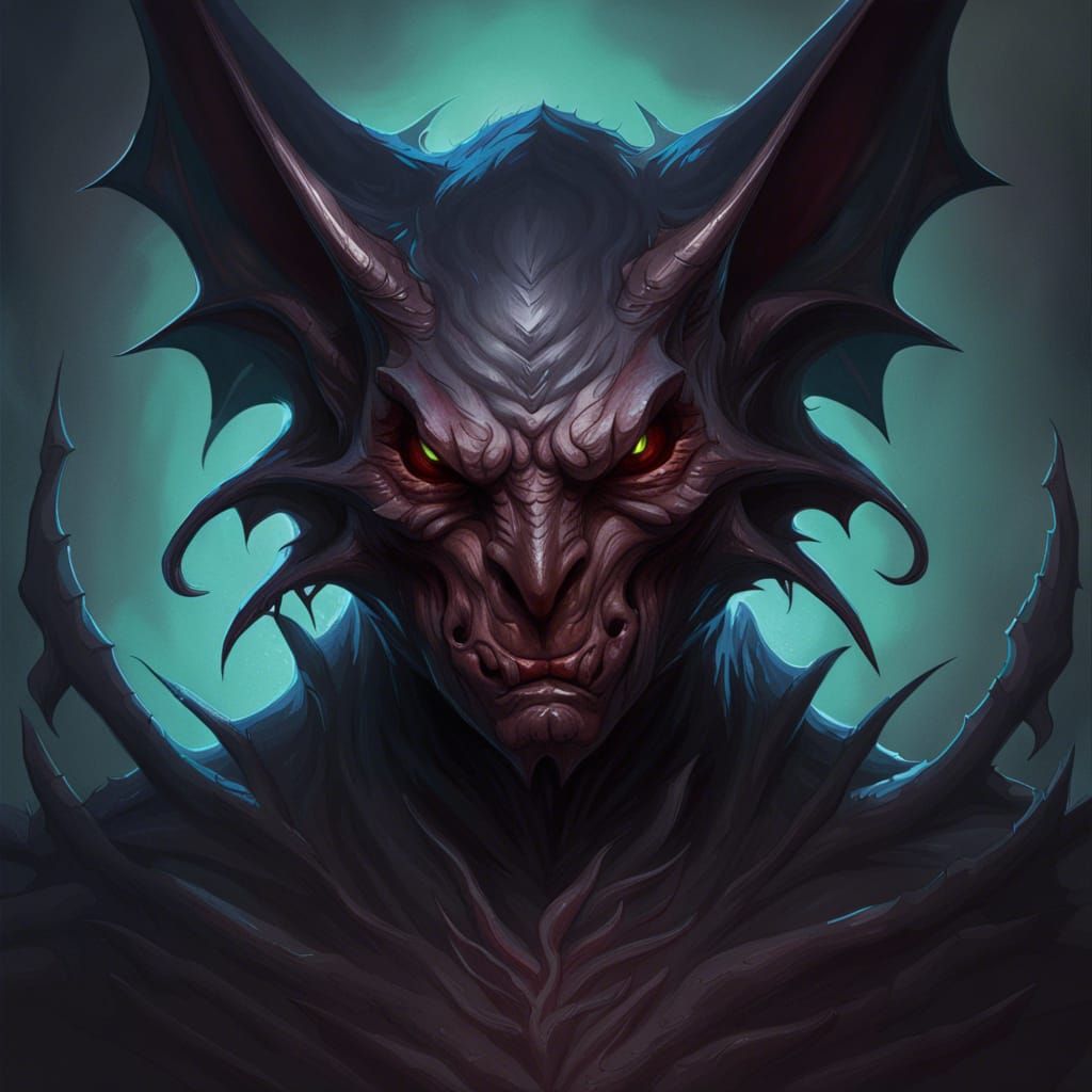 Demonic Eldritch Devil Bat Portrait in Unreal Engine 5