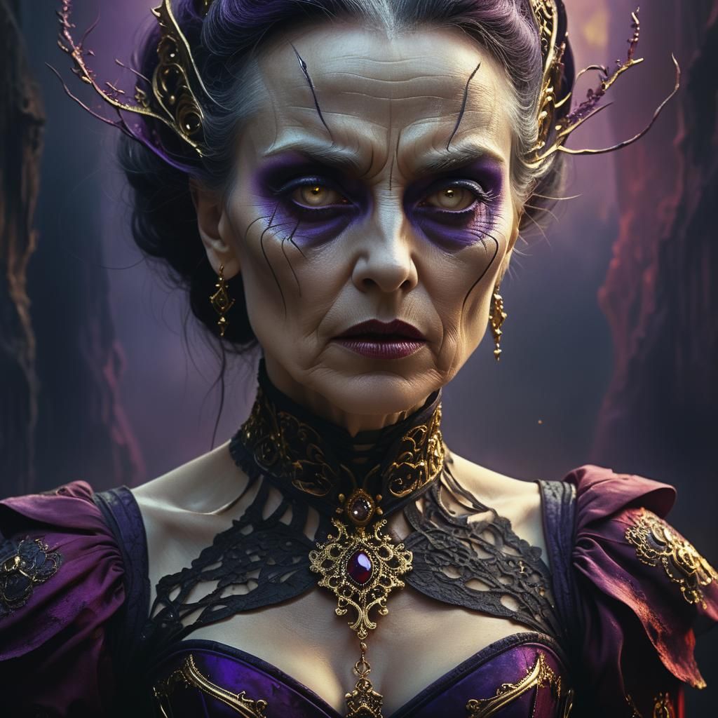 Mystical Woman's Portrait in Dark Fantasy Style