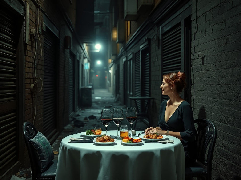 Elegant Dining in a Grimy Alleyway