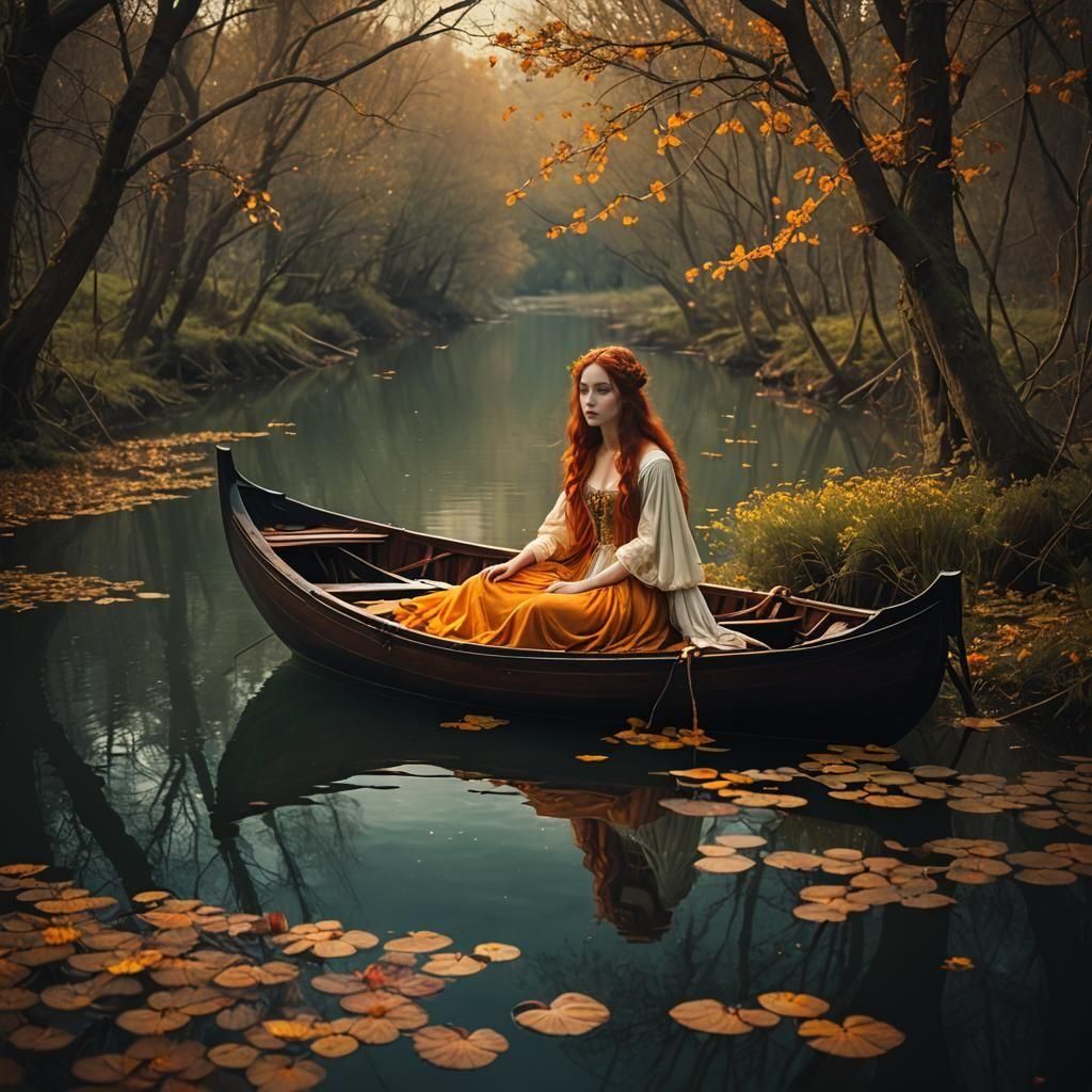 Lady of Shalott in Romantic Style