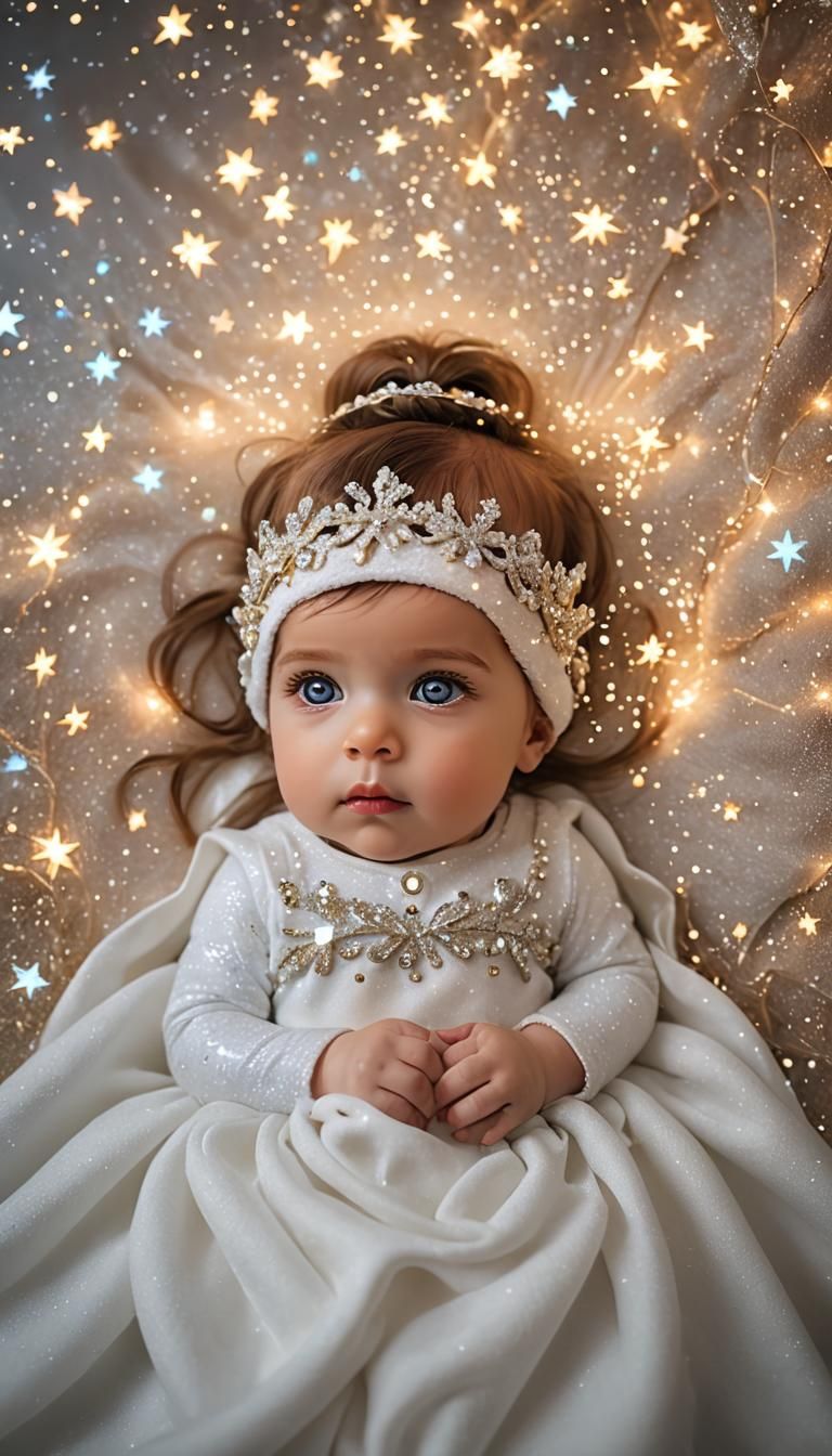 Enchanted Elven Baby in Magical Cradle
