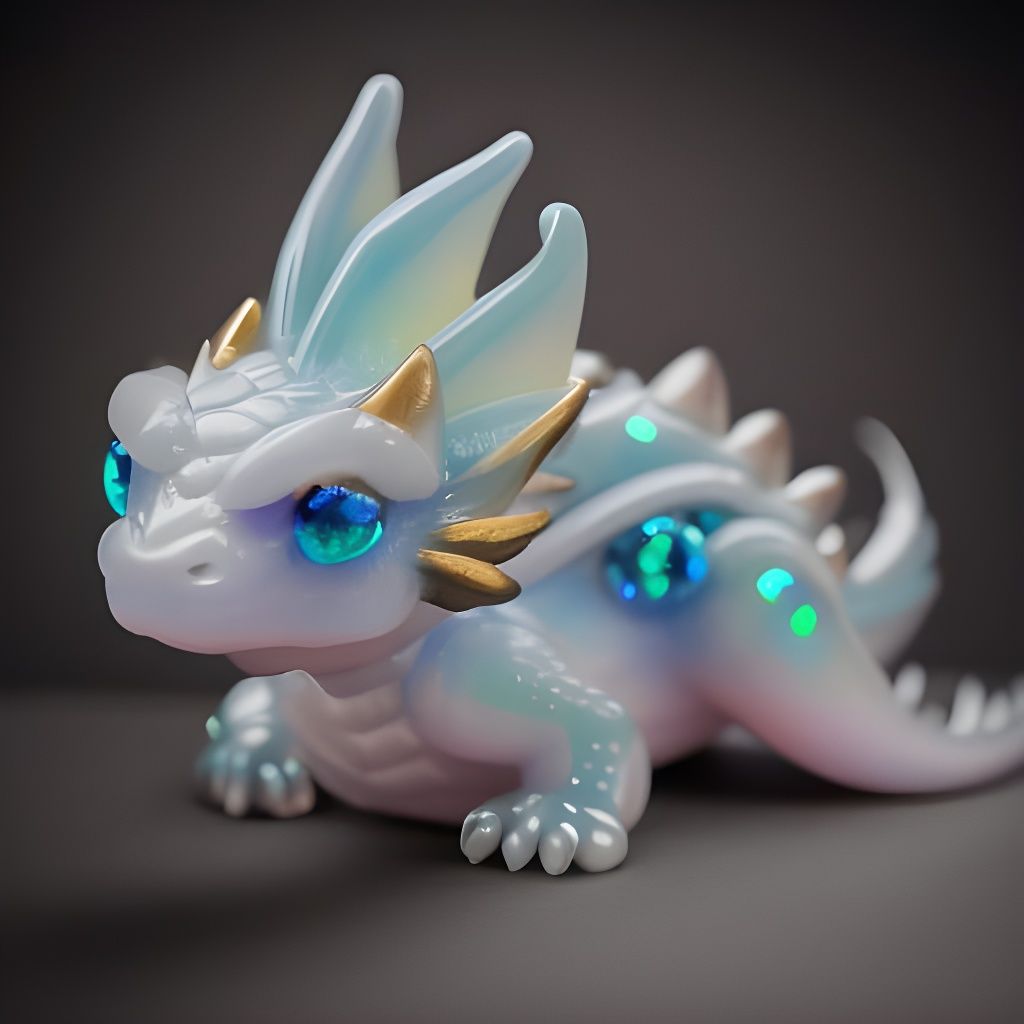Opal Crystal Baby Dragon in Natural Lighting