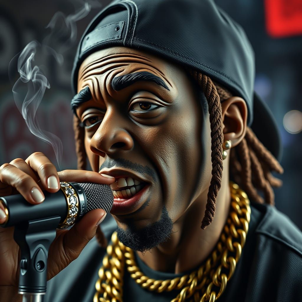 Play-Doh Lil Wayne Portrait in Hyper-Realistic Style