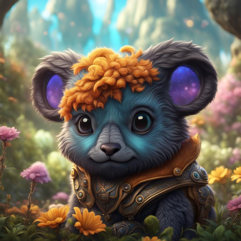 Cute Baby Animal in Detailed Matte Painting Style