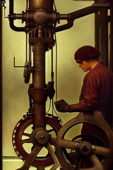 Powerhouse Mechanic and Steam Pump: Hyperdetailed Photoreali...