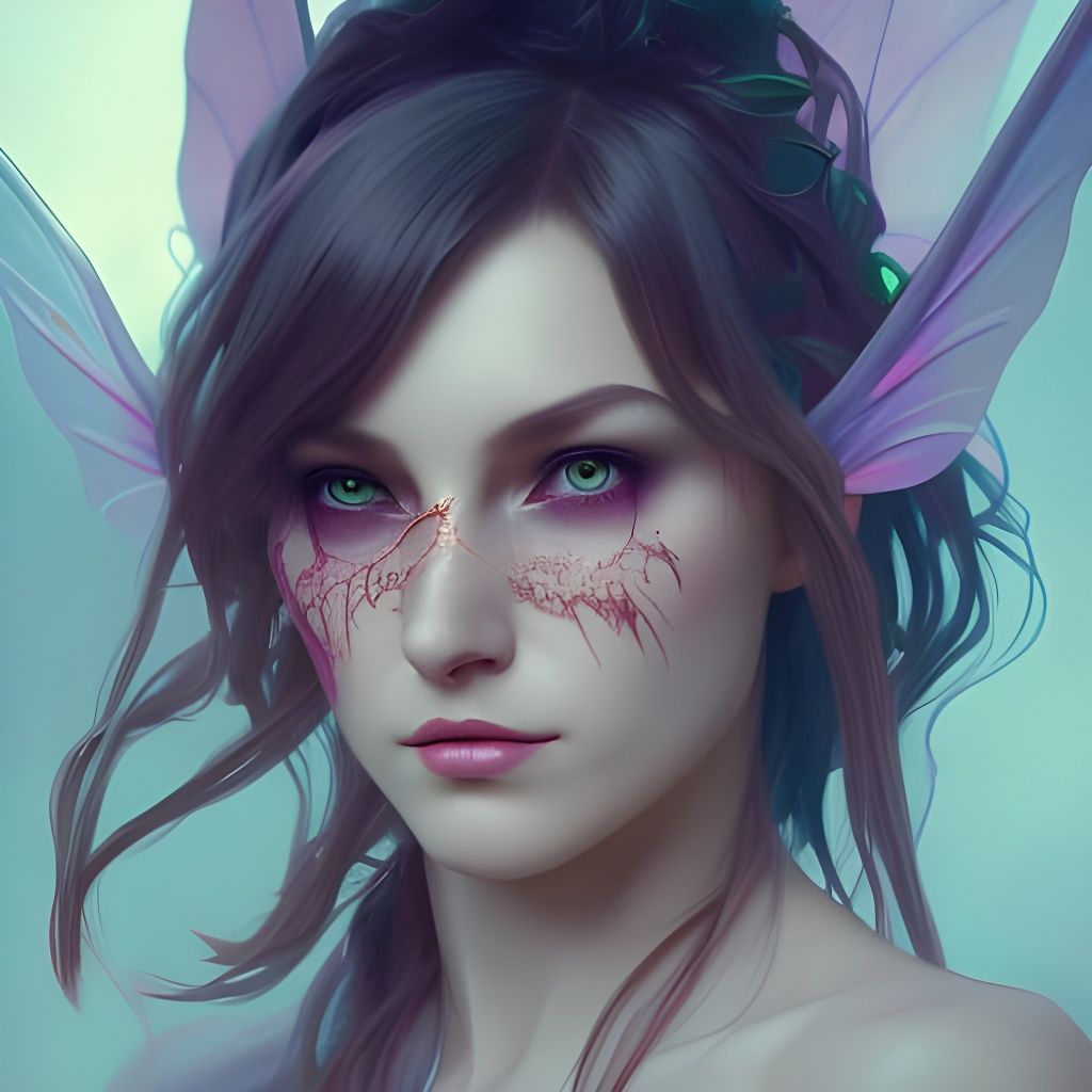 Detailed Demonic Fairy Portrait in 8K Resolution