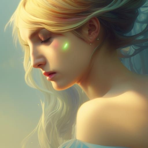 Fairy of Dawn Portrait in Hyperdetailed Style