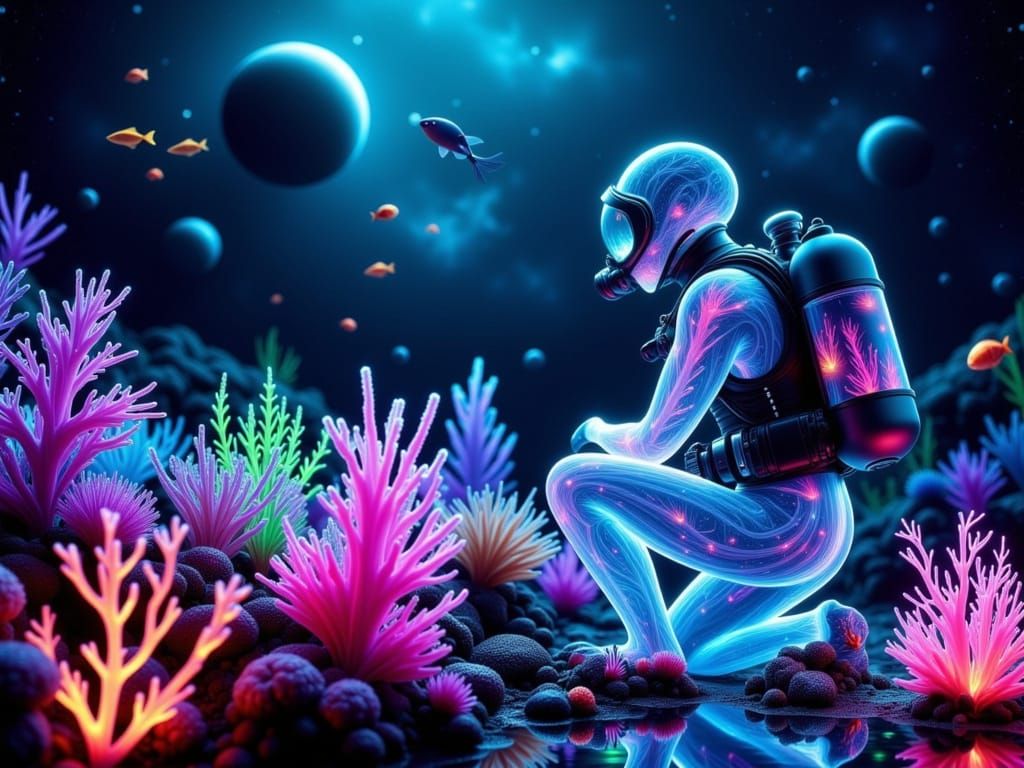 Cosmic Ocean Dreamscape in Hyper-Realistic Style