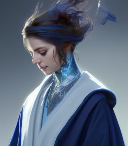 Young Wizard Portrait in Ravenclaw Robe