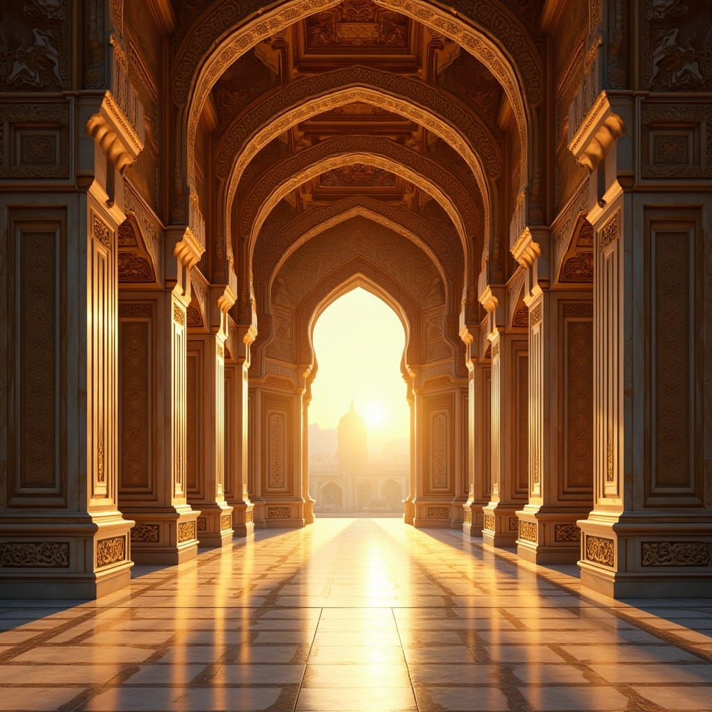 Majestic Golden Islamic Architecture